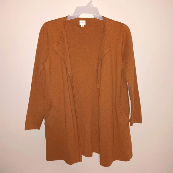 J.crew factory women's open cardigan sweater size S tan brown  with pock… - Picture 1 of 5